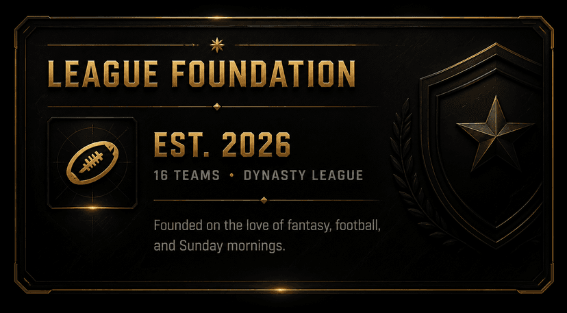 WLFS league foundation — dynasty charter, founding franchises, and championship legacy